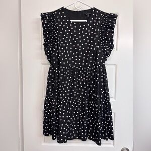 English Factory Black and White Polka Dot Dress